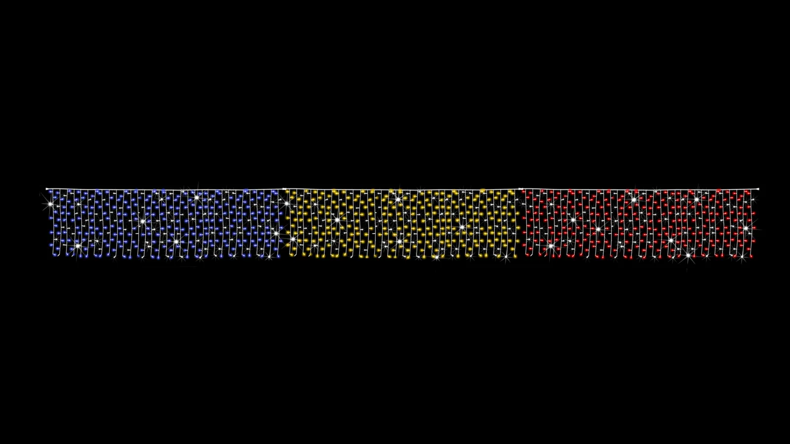 Ghirlandă Perdea Tricolor Profesională 1 mH x 9 mL